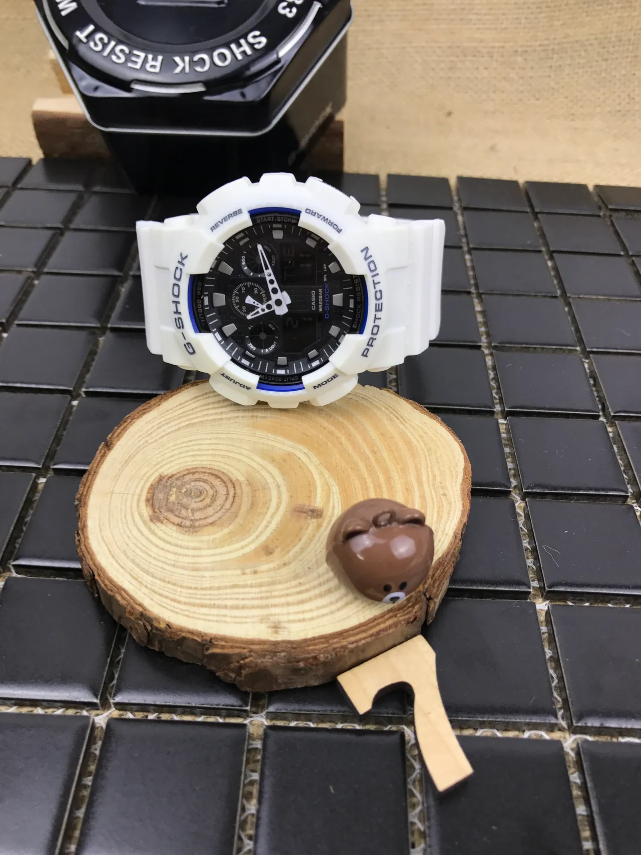 Casio G-Shock GA-100 White and Blue Sports Watch 8