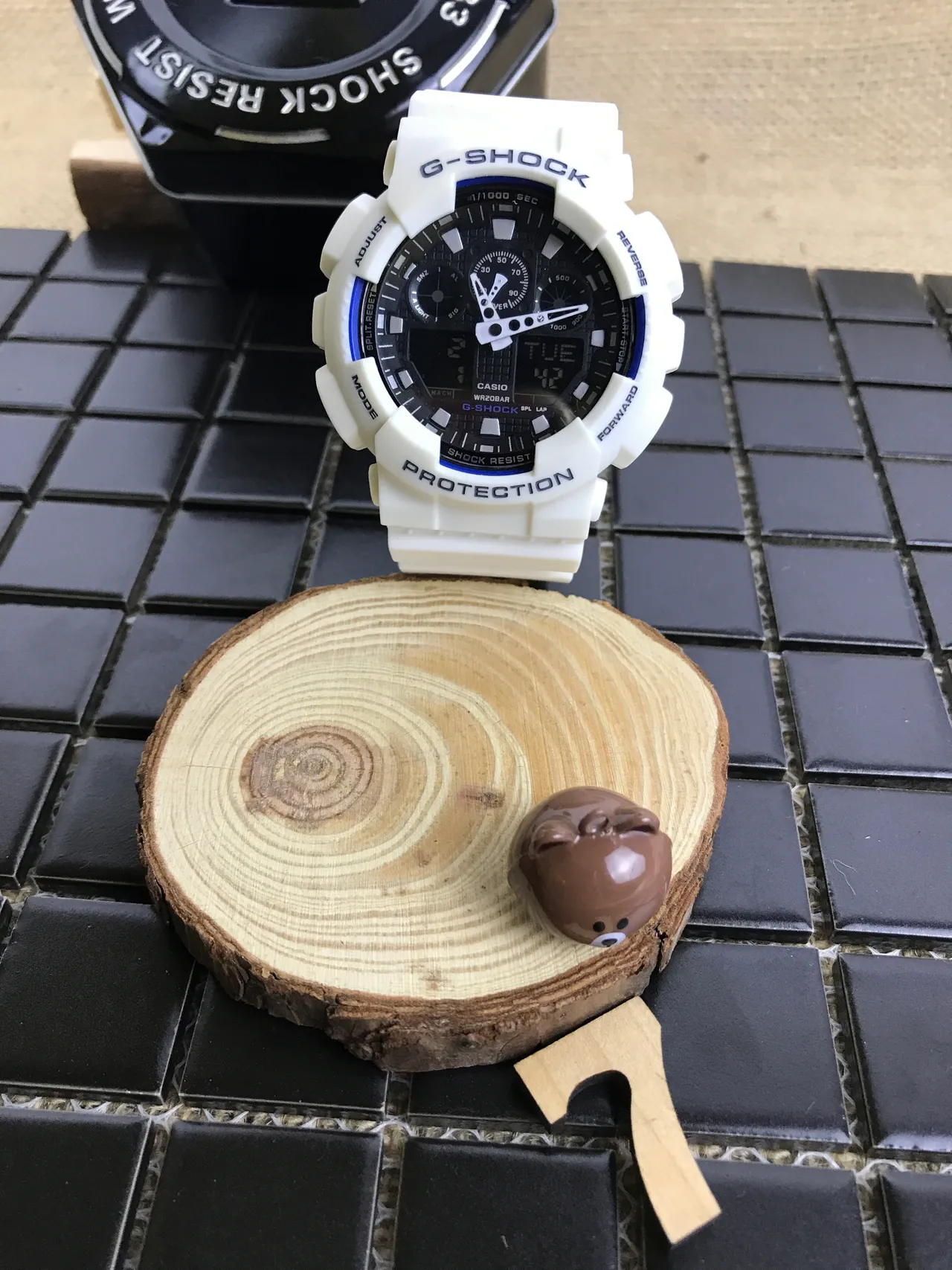 Casio G-Shock GA-100 White and Blue Sports Watch 10
