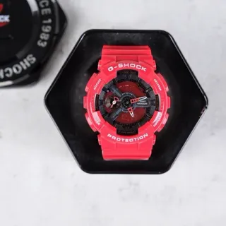 Casio G-Shock GA-110 Red Hexagonal Bezel Sports Watch