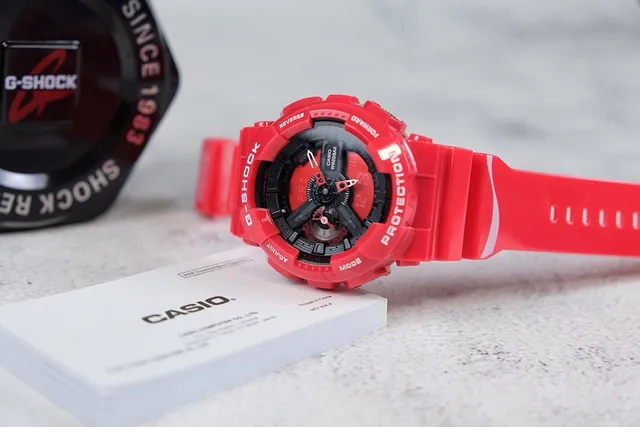 Casio G-Shock GA-110 Red Hexagonal Bezel Sports Watch 7