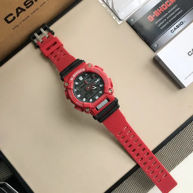 Casio G-Shock लाल रेजिन অ্যানালগ-ডিজিটাল স্পোর্টস ওয়াচ 8