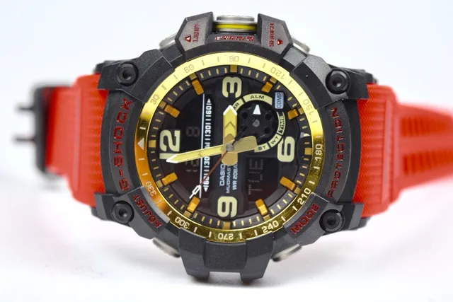 Casio G-Shock montre de sport noire orange dorée robuste analogique-numérique montre 2