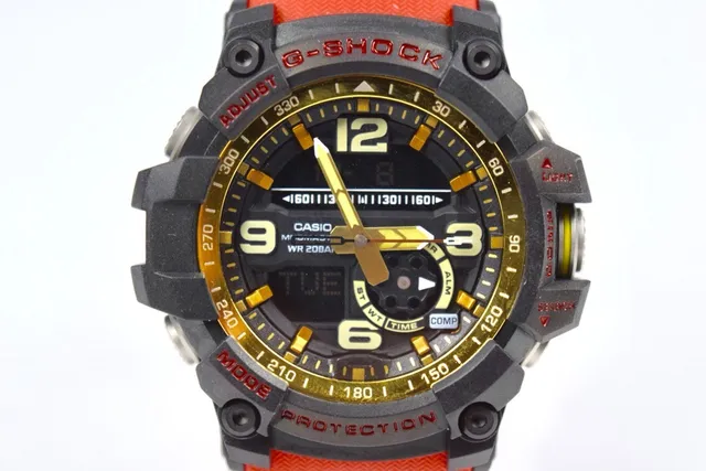 Casio G-Shock montre de sport noire orange dorée robuste analogique-numérique montre 9