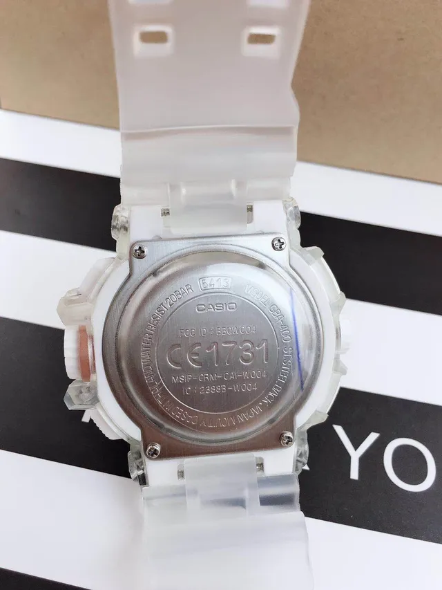 Casio GA-B2100 Boîtier de résine translucide doré transparent accents rose montre sportive 5