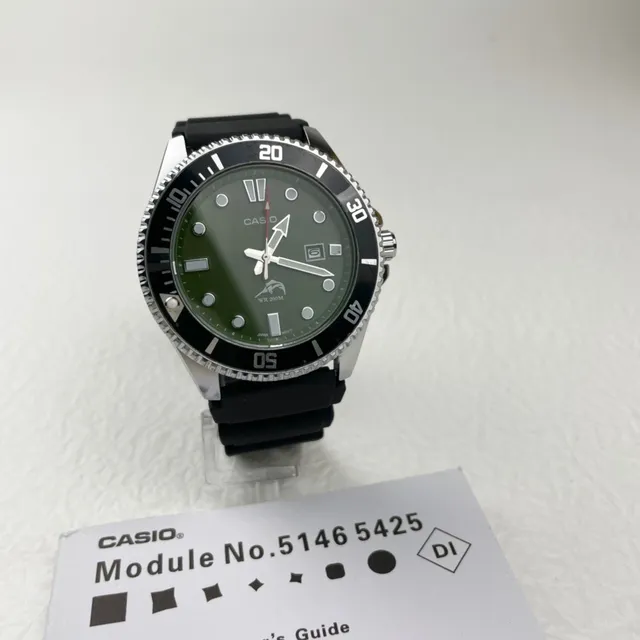 Casio Verde Preto Esfera Estilo Mergulhador Relógio 5