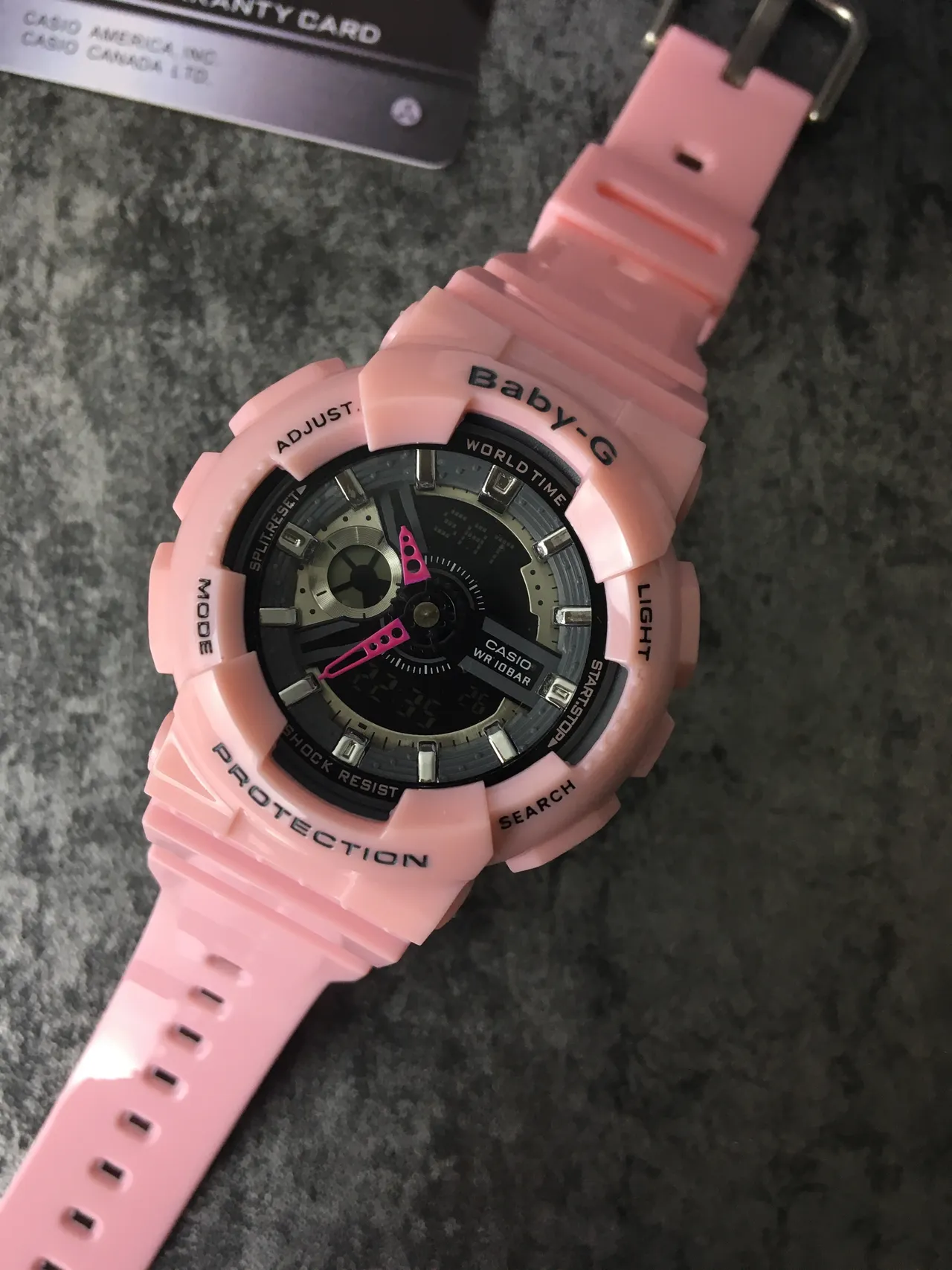 Casio Relógio Híbrido Analógico-Digital com Caixa de Resina Chunky Rosa e Preto 5