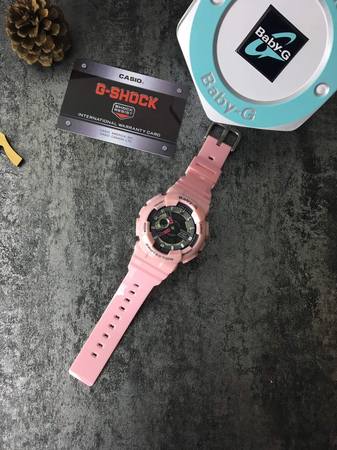 Casio Relógio Híbrido Analógico-Digital com Caixa de Resina Chunky Rosa e Preto 6
