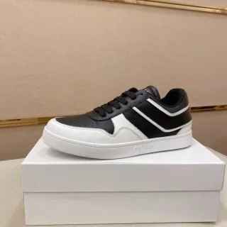 Celine CT-01 Baskets Lifestyle Noir et Blanc en Cuir Panelé