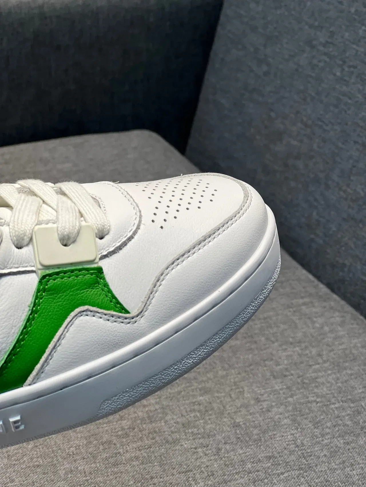 Celine CT-01 White and Green Leather Lifestyle Sneakers 4