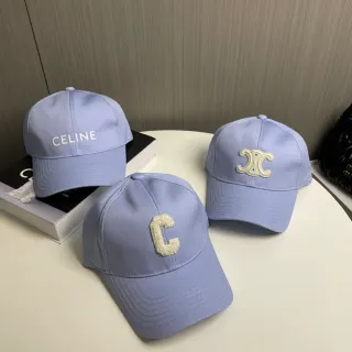 Celine Logo Embroidered Periwinkle Baseball Cap