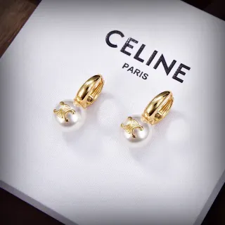 Celine Triomphe Pearl Drop Earrings