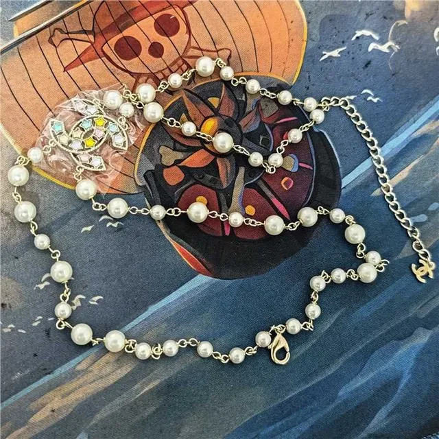 Chanel Beige Multicolor Double-Strand Pearl Necklace 4