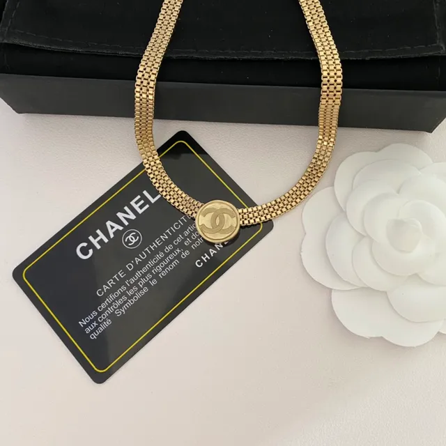 Chanel Camellia Necklace Gold Tone White Flower Necklace 7