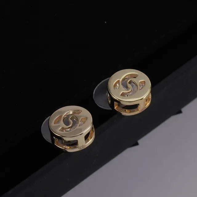 Chanel CC Logo Crystal Stud Earrings 4