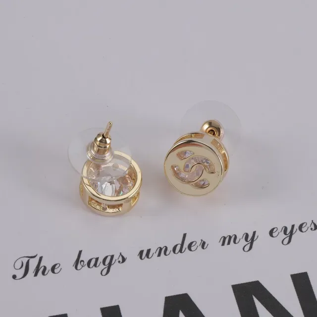 Chanel CC Logo Crystal Stud Earrings 6