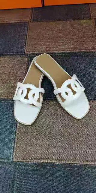 Chanel CC Slide White Interlocking Logo Casual Sandals 5