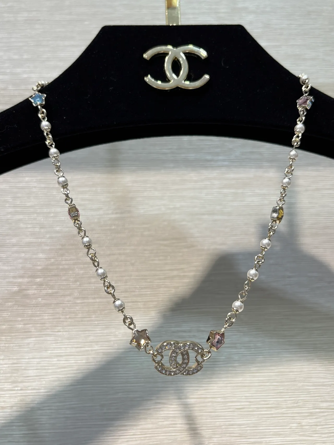Chanel CC Star Pearl and Enamel Charm Necklace 6