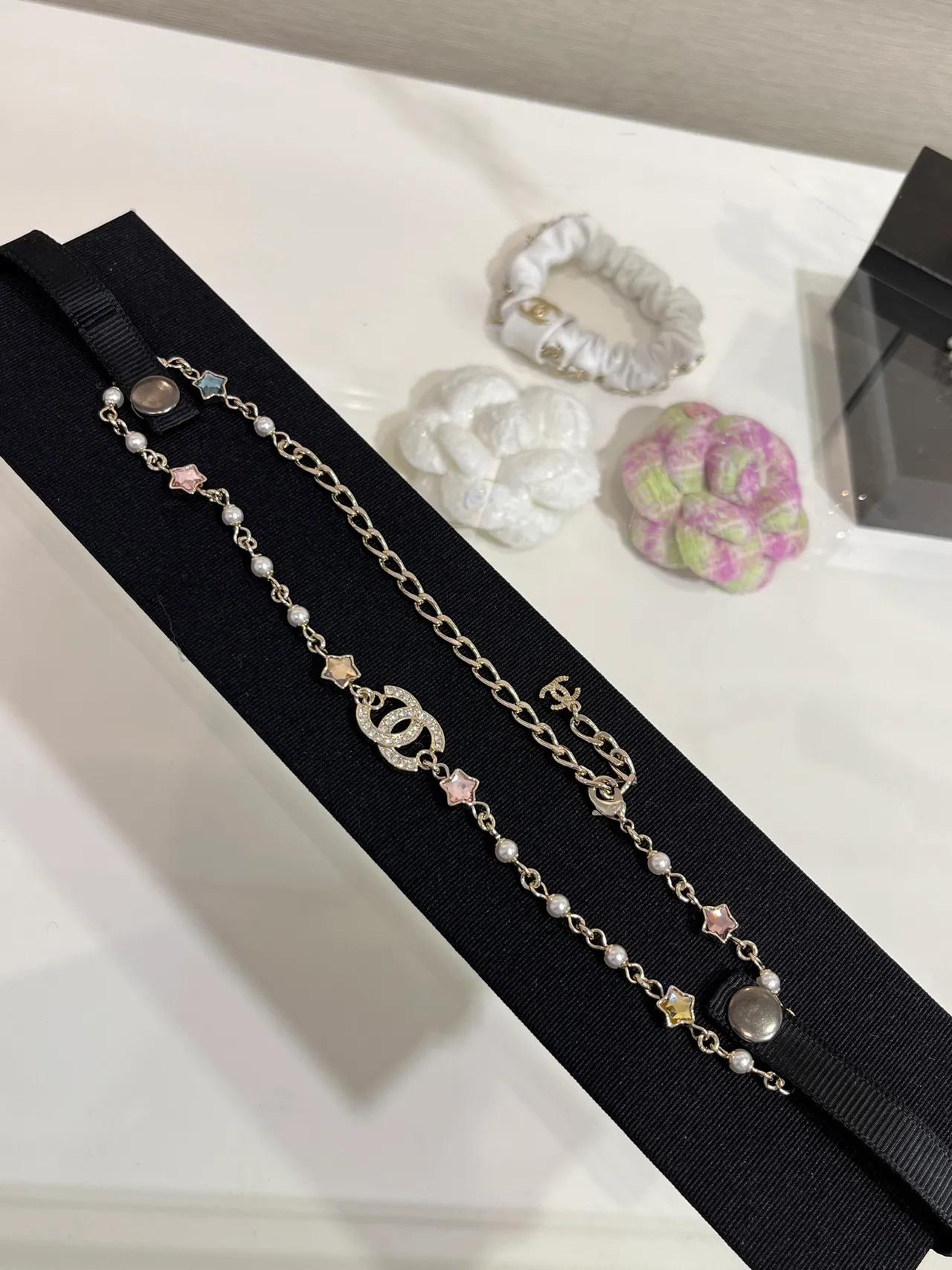 Chanel CC Star Pearl and Enamel Charm Necklace 8