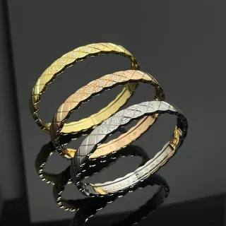 Chanel 金银绗缝 Matelassé Pavé 水晶手链