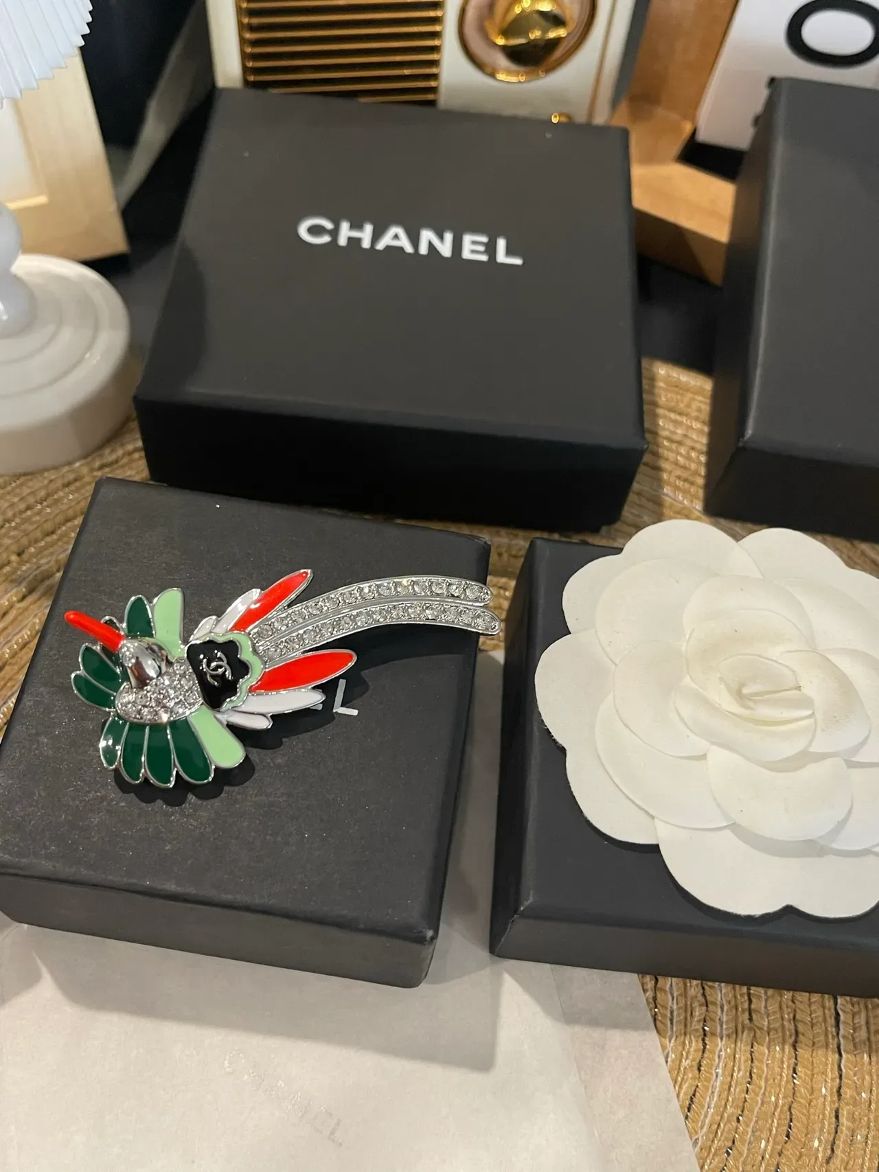 Chanel Hummingbird Brooch Multicolor Enamel Crystal-Tail Brooch 9