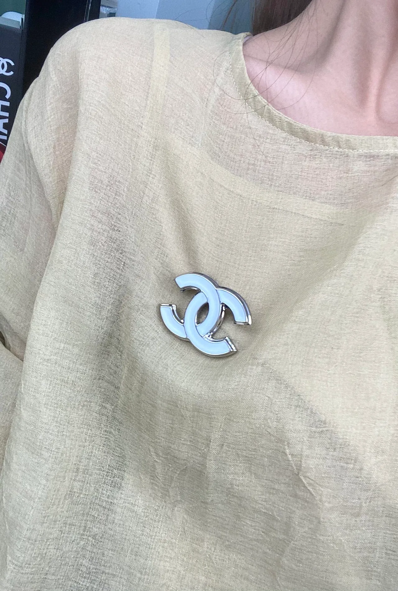Chanel Interlocking CC Enamel Brooch 8