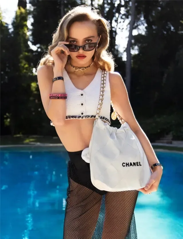 Chanel Logo Cuff Black White Enamel Raised Bracelet 9