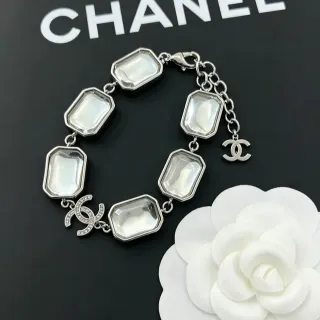 Chanel Rectangular Cabochon and CC Charm Bracelet