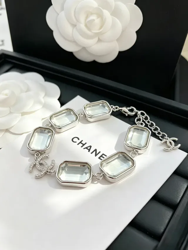 Chanel Rectangular Cabochon and CC Charm Bracelet 4