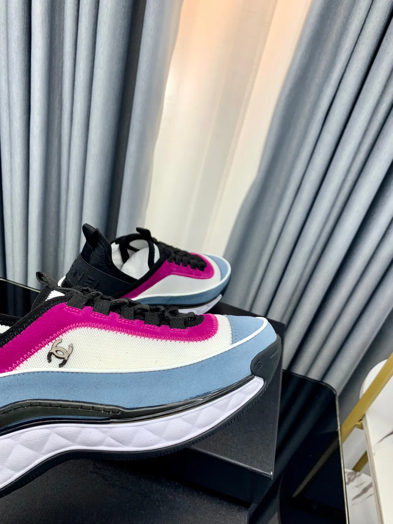 Chanel Runway Sneakers Multicolor Color-Blocked Quilted Midsole Chunky Sneakers 2