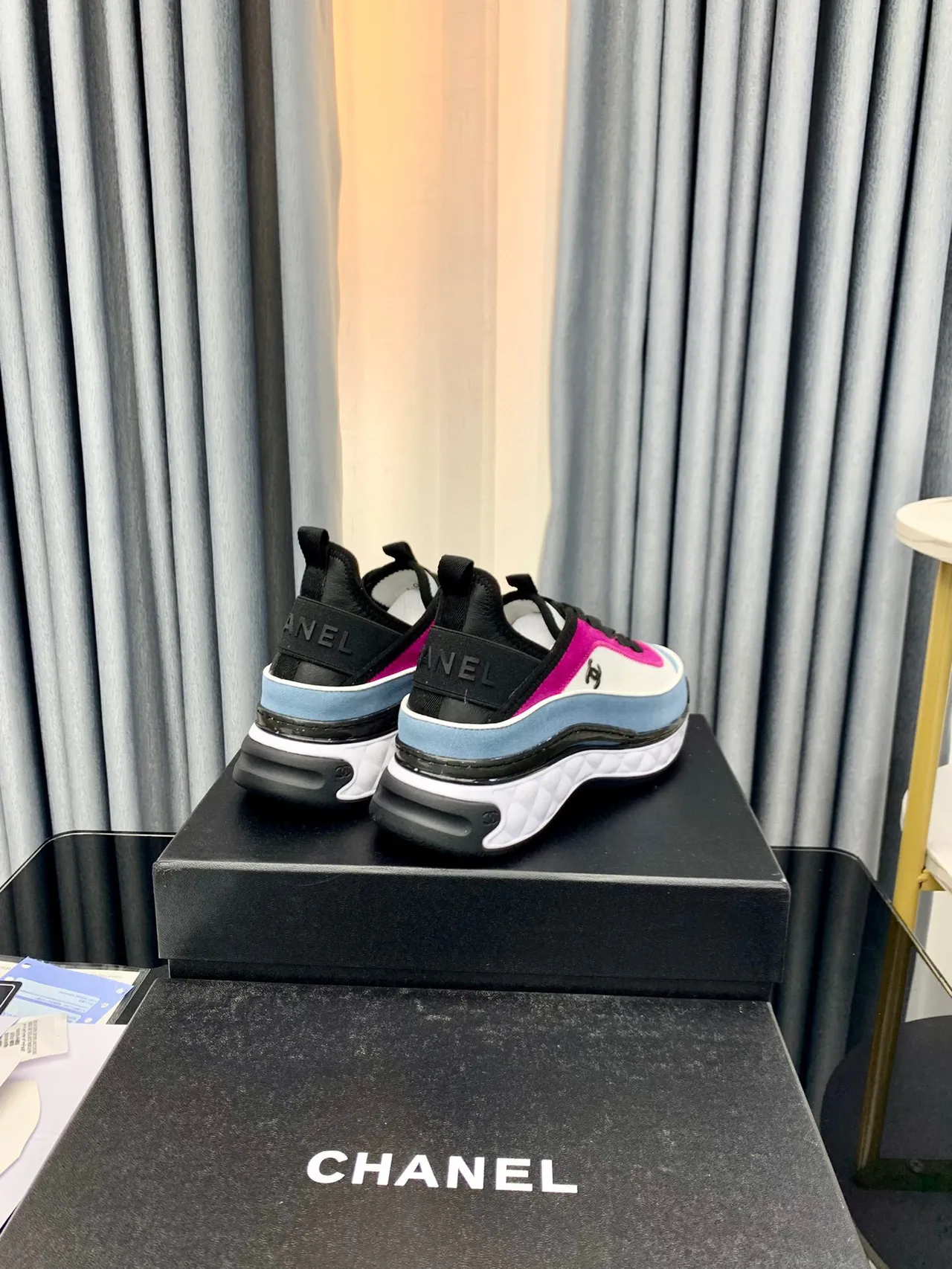 Chanel Runway Sneakers Multicolor Color-Blocked Quilted Midsole Chunky Sneakers 4