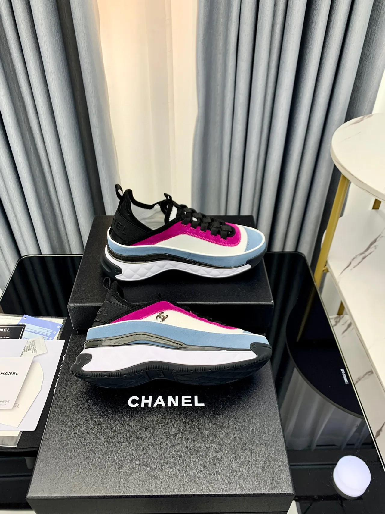 Chanel Runway Sneakers Multicolor Color-Blocked Quilted Midsole Chunky Sneakers 6