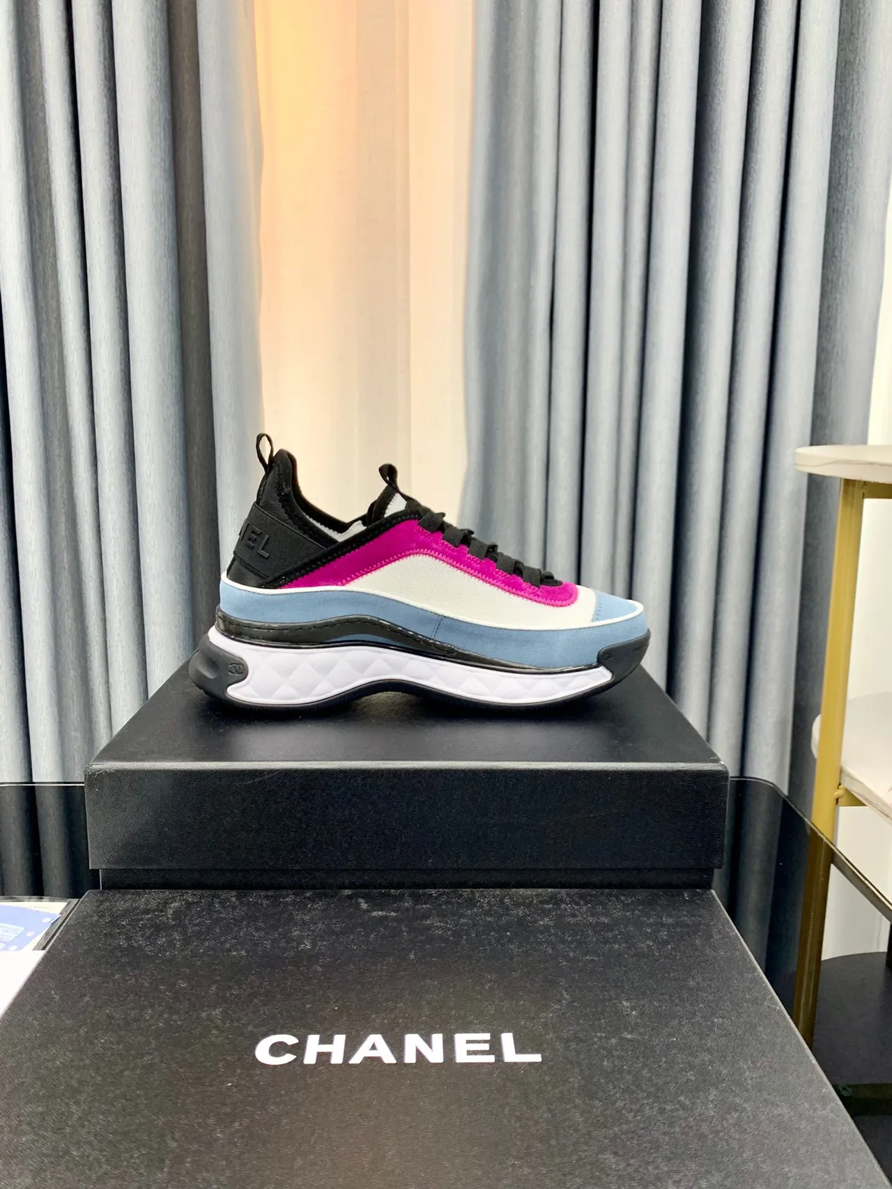 Chanel Runway Sneakers Multicolor Color-Blocked Quilted Midsole Chunky Sneakers 9