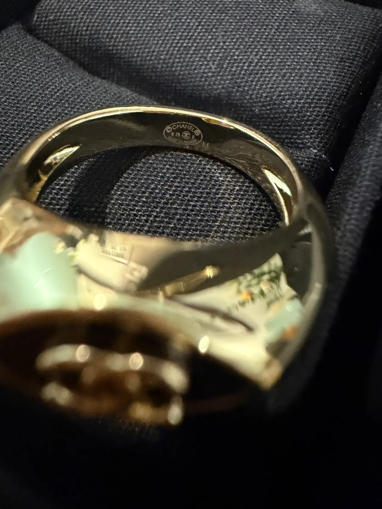 Chanel Bague Signet Or Noir Émail Incrustation Bague 6