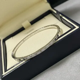 Chopard Geometric Pavé-Set White Metal Bangle Bracelet