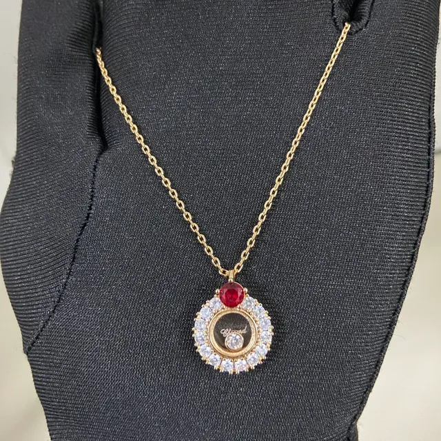 Chopard Gold Red Ruby-Set Necklace 4