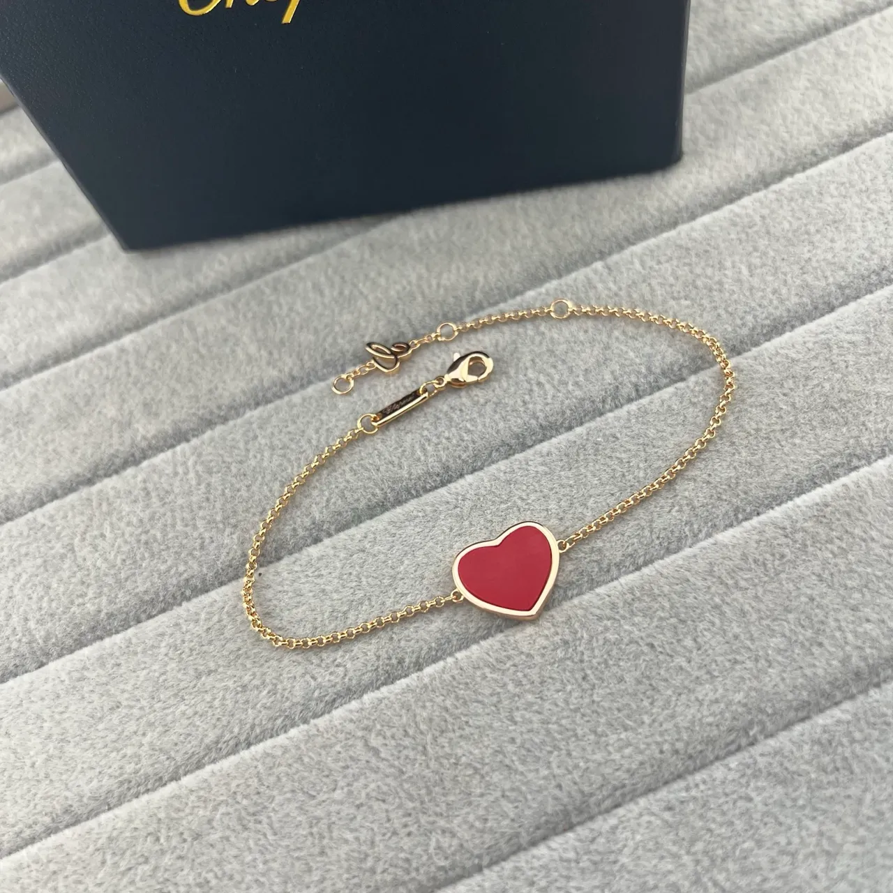 Chopard Happy Hearts Enamel Heart Pendant Bracelets 7