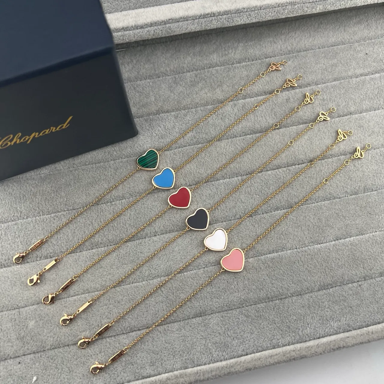 Chopard Happy Hearts Enamel Heart Pendant Bracelets 9