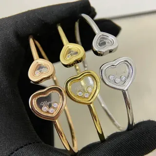 Chopard Happy Hearts Heart-Shaped Floating Diamond Bangle Bracelets