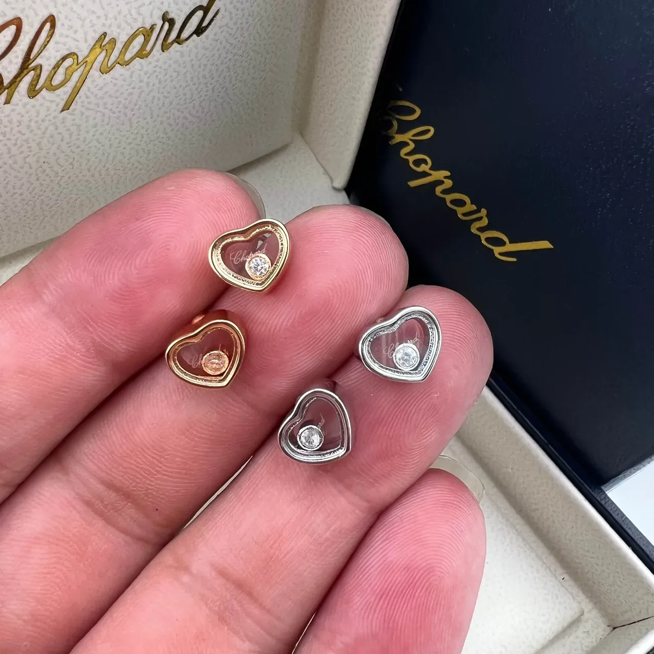 Chopard Happy Hearts Heart-Shaped Mobile Diamond Earrings 2