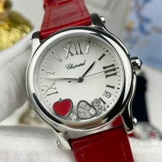 Chopard Happy Hearts Red Enamel and Diamond Heart Mechanical Watch