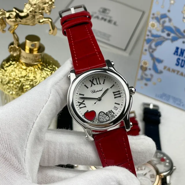 Chopard Happy Hearts Red Enamel and Diamond Heart Mechanical Watch 6