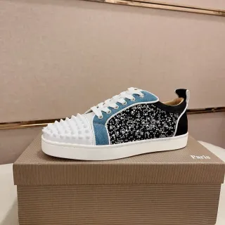 Christian Louboutin Lou Spikes Multicolor Crystal-Embellished Lifestyle Sneakers