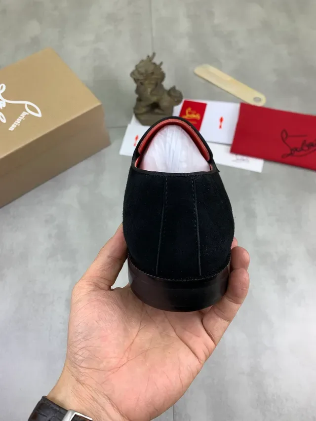 Christian Louboutin Penny Loafer Black Suede Red Sole Loafers 4