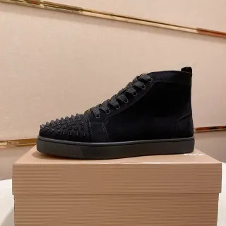 Christian Louboutin Spike Black Suede Studded Toe Lifestyle Sneaker