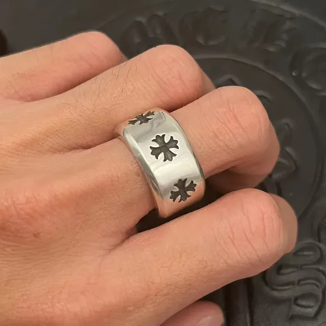 Chrome Hearts Cross Cutout Wide Band Ring 2