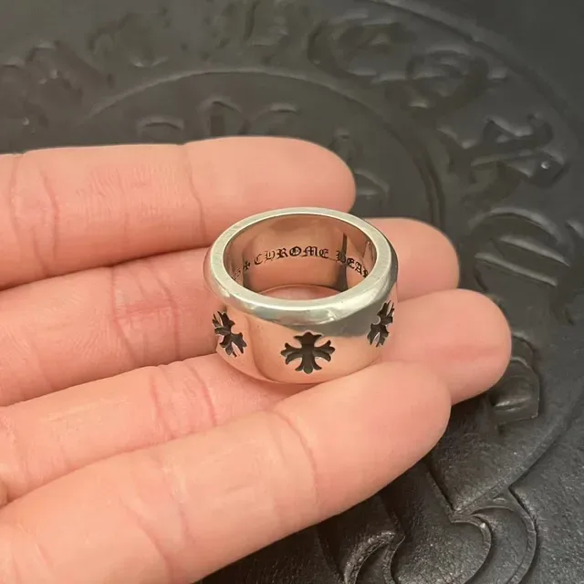 Chrome Hearts Cross Cutout Wide Band Ring 4