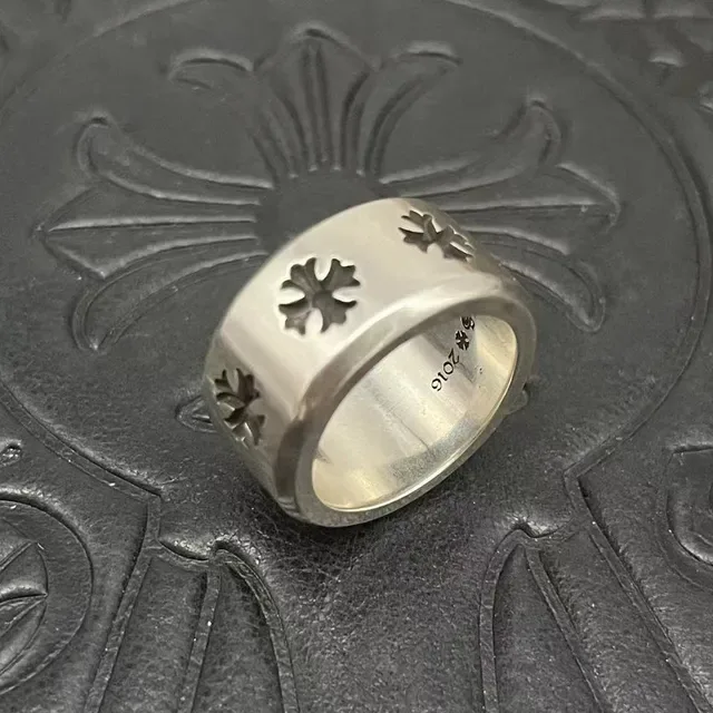 Chrome Hearts Cross Cutout Wide Band Ring 5