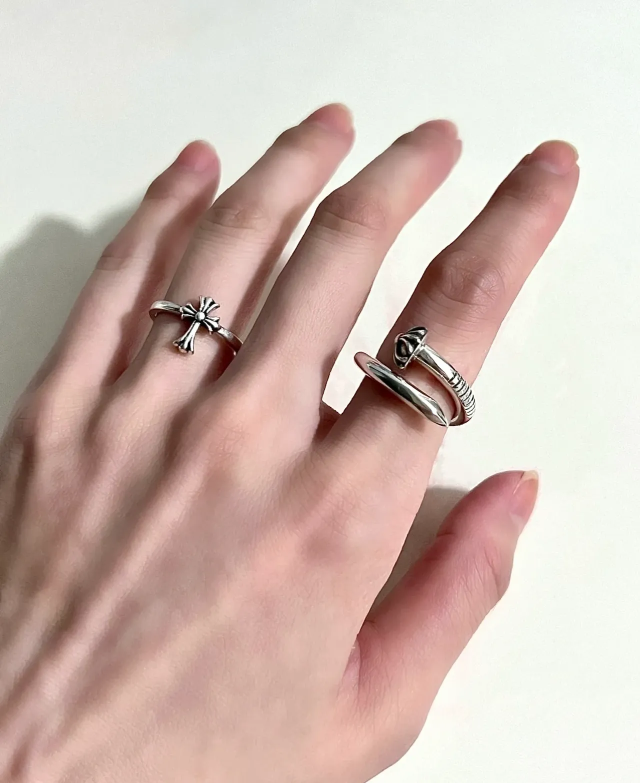 Chrome Hearts Cross Ring Silver Ornate Motif Engraved Band Ring 3