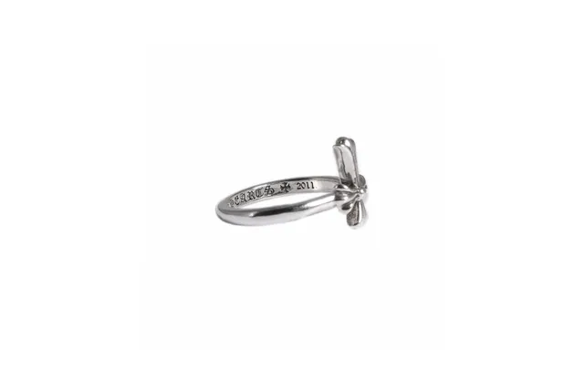 Chrome Hearts Cross Ring Silver Ornate Motif Engraved Band Ring 8