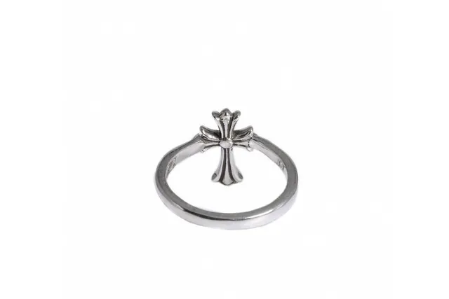 Chrome Hearts Cross Ring Silver Ornate Motif Engraved Band Ring 9